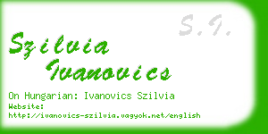 szilvia ivanovics business card